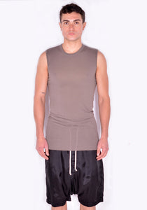 RICK OWENS RU01B1151 JS BASIC SLEEVELESS T-SHIRT DUST SS22 | DOSHABURI Online Shop