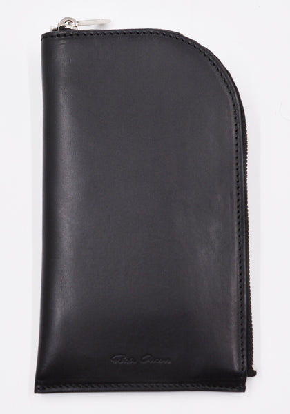 RICK OWENS RR01B1403 LGE LEATHER NECKWALLET BLACK SS22 | DOSHABURI Online Shop