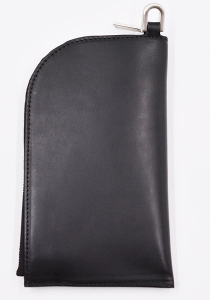 RICK OWENS RR01B1403 LGE LEATHER NECKWALLET BLACK SS22 | DOSHABURI Online Shop