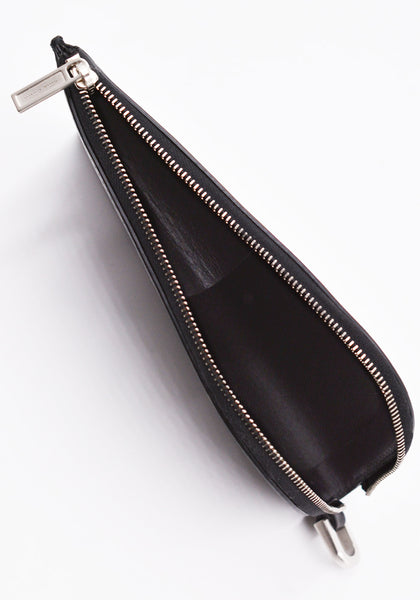 RICK OWENS RR01B1403 LGE LEATHER NECKWALLET BLACK SS22 | DOSHABURI Online Shop