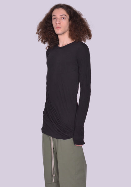 RICK OWENS MEN RU01C4257 UC DOUBLE LAYERED LONG SLEEVE T-SHIRT BLACK SS23 | DOSHABURI Online Shop