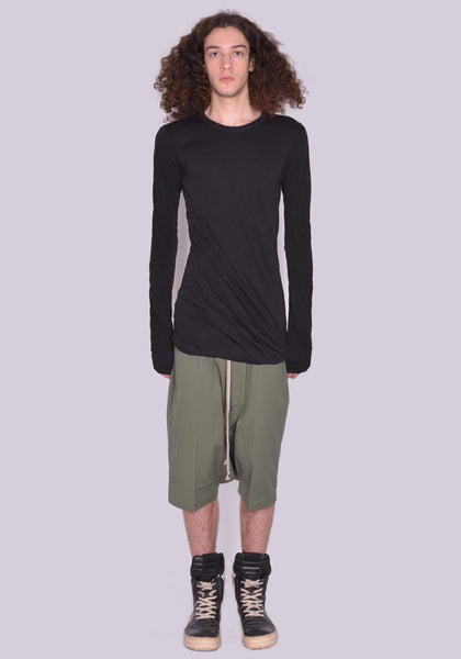 RICK OWENS MEN RU01C4257 UC DOUBLE LAYERED LONG SLEEVE T-SHIRT BLACK SS23 | DOSHABURI Online Shop