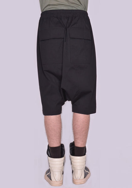 RICK OWENS MEN RU01C4384 TE 09 RICK'S PODS SHORTS BLACK SS23 | DOSHABURI Online Shop