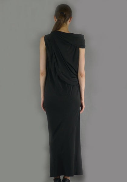 RICK OWENS RP19F5574 CC 09 KNOT DRESS BLACK - DOSHABURI Shop