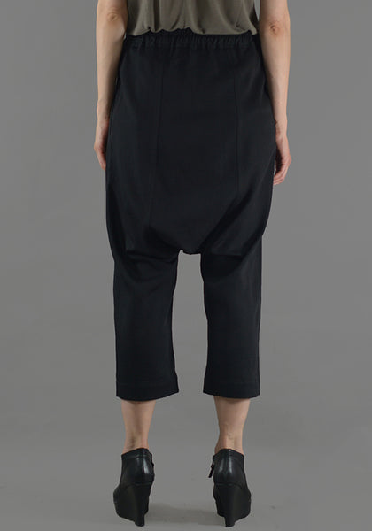 RICK OWENS RP19F5308 WT DRAWSTRING CROPPED PANTS BLACK NEW WOOL - DOSHABURI Shop