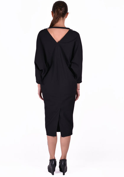 RICK OWENS RP20S1511 GG V-NECK DRESS BLACK - DOSHABURI Shop