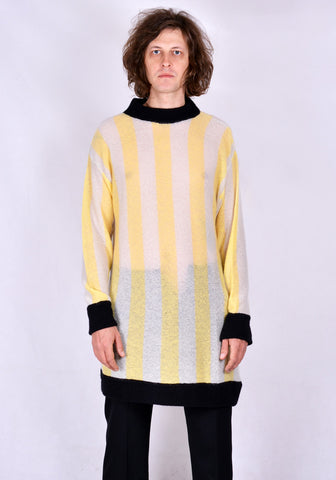 SUNNEI LS01 STRIPE LONG KNIT SWEATER YELLOW/WHITE/BLACK FW20 | DOSHABURI Online Shop