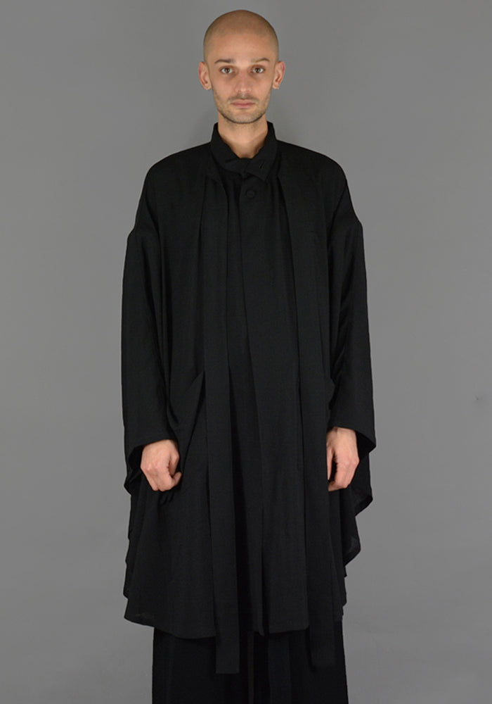 TAC:TAC TA91 FA021 PONCHO COAT BLACK - DOSHABURI Shop