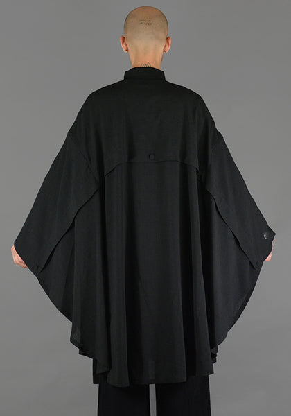 TAC:TAC TA91 FA021 PONCHO COAT BLACK - DOSHABURI Shop