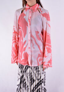 THEBE MAGUGU TM SS20-00001 ZEBRA MUD BLOUSE WHITE/RED - DOSHABURI Shop