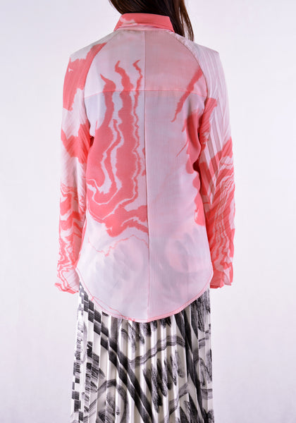 THEBE MAGUGU TM SS20-00001 ZEBRA MUD BLOUSE WHITE/RED - DOSHABURI Shop