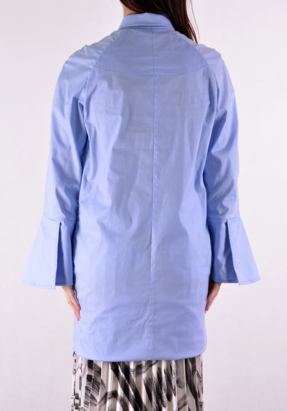 THEBE MAGUGU TM SS20-00004 WOMANDLA LONG SHIRT POWDER BLUE - DOSHABURI Shop