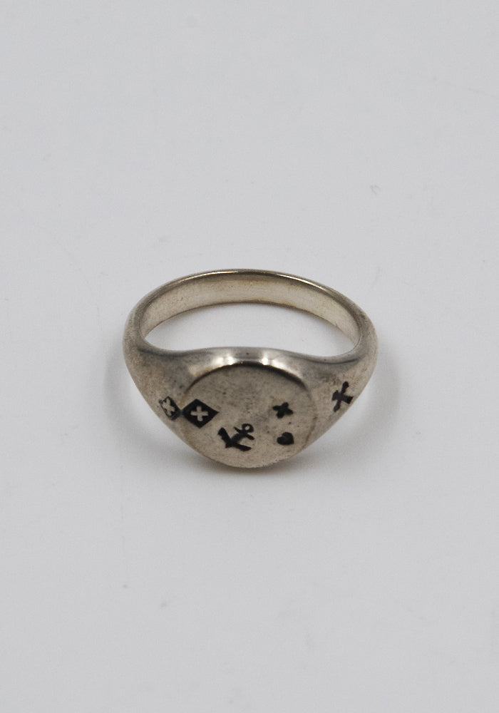 WERKSTATT MÜNCHEN M1231 SIGNET RING FAITH LOVE HOPE SILVER | DOSHABURI Online Shop