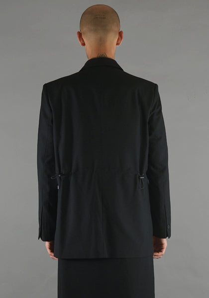 YUIKI SHIMOJI PATCHED BLAZER BLACK COCTEAU - DOSHABURI Shop