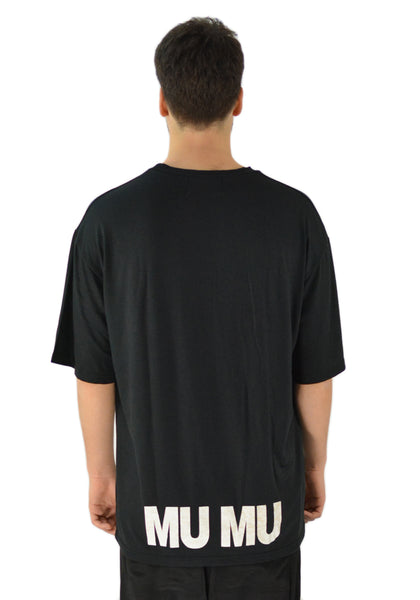 YUIKI SHIMOJI OVERSIZE PRINTED T-SHIRT BLACK - DOSHABURI Shop