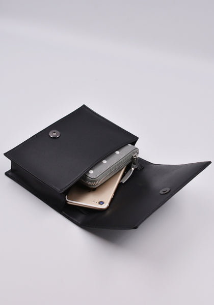 YOHJI YAMAMOTO DISCORD DX-I09-707 QUADERNA SMALL CLUTCH BLACK | DOSHABURI Online Shop